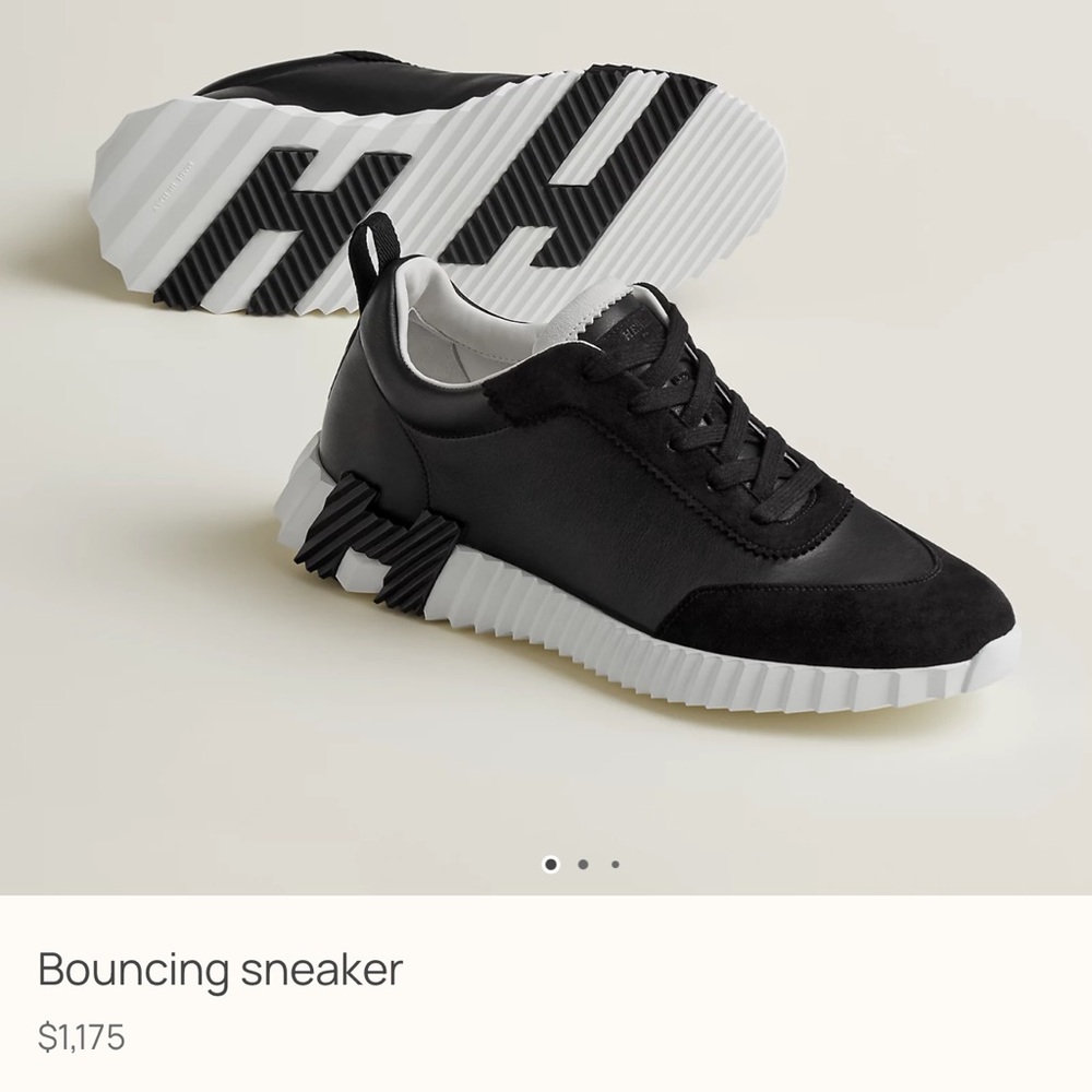 Hermes Black and White Bouncing Sneakers